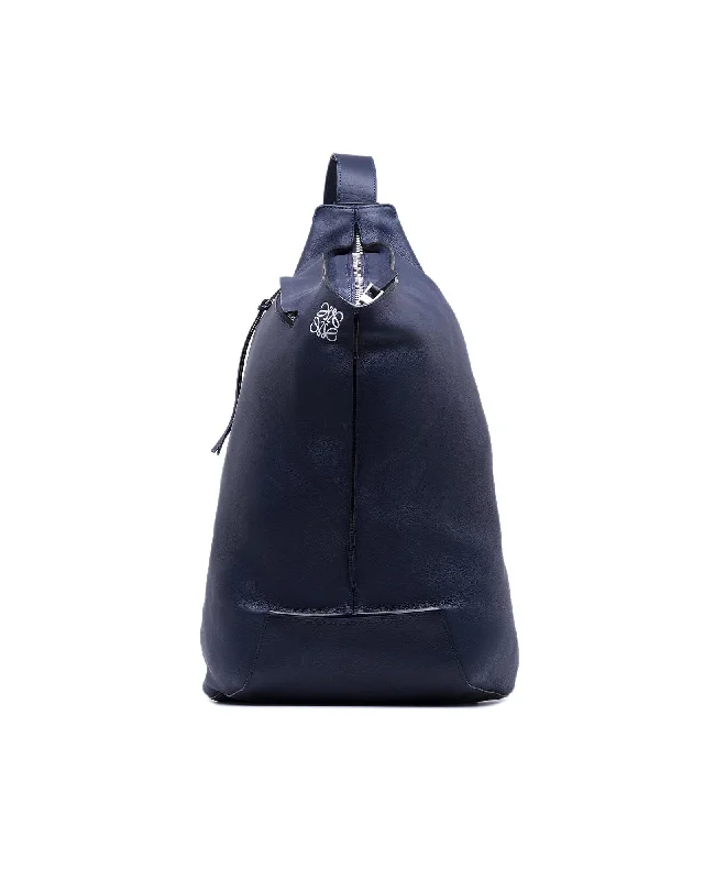 Gemstone-Strap Backpack for Luxurious-Leather Backpack with Exterior Side Zip Pocket