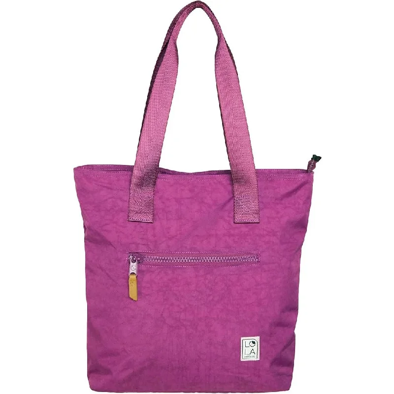 Handle bags with detachable crossbody straps for versatile, hands-free use -Lola California Mondo Store Carryall Vibrant Tote Bag In Grape Purple