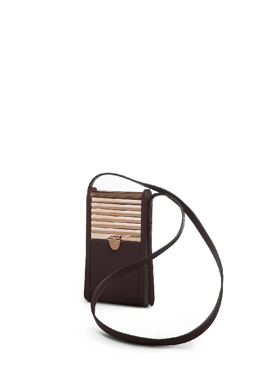 Eco-friendly handle bags made from hemp or bamboo fibers for a sustainable choice -Mabel Crossbody Phone Case in Bordeaux Nappa Leather