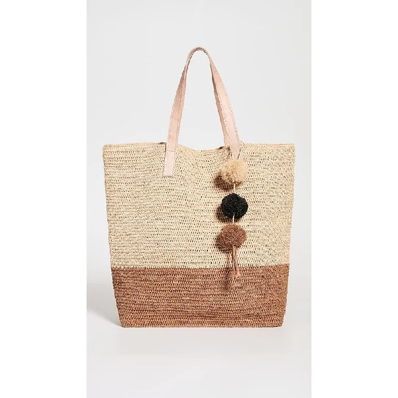 Eco-conscious handle bags made from recycled plastic materials for sustainability -Mar Y Sol Montauk Crochet Carryall in Sand Natural