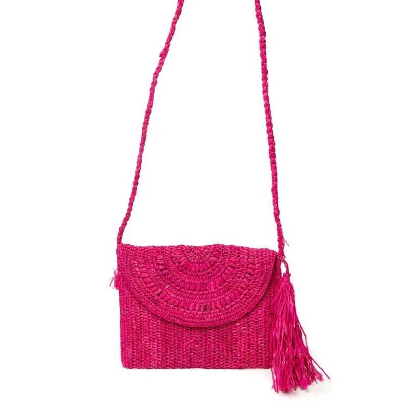 Handle bags with vintage-inspired designs and modern functionality for everyday wear -MAR Y SOL NAOMI CROSSBODY BAG HOT PINK STRAW