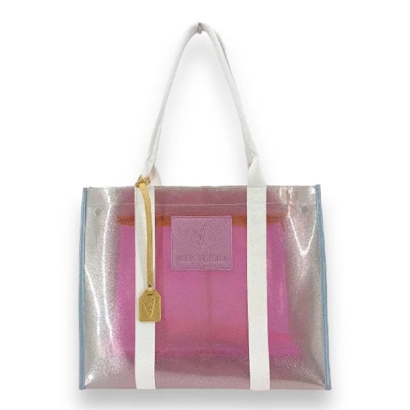 Handle bags with magnetic closures for easy access and secure storage solutions -Maria Victoria | Clara Vinyl Tote | Vinyl Zipper, Button Closure