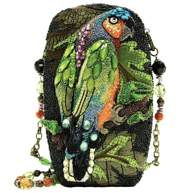 Handle bags with removable pouches for added organization and convenience -Mary Frances Chatterbox Bird Parrot Chain Strap Bead Purse Handbag Green Bag New