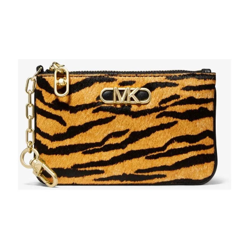 Handle bags for business meetings with professional, polished designs and compartments -MICHAEL KORS Animal Print Calf Hair Parker Key Card Holder