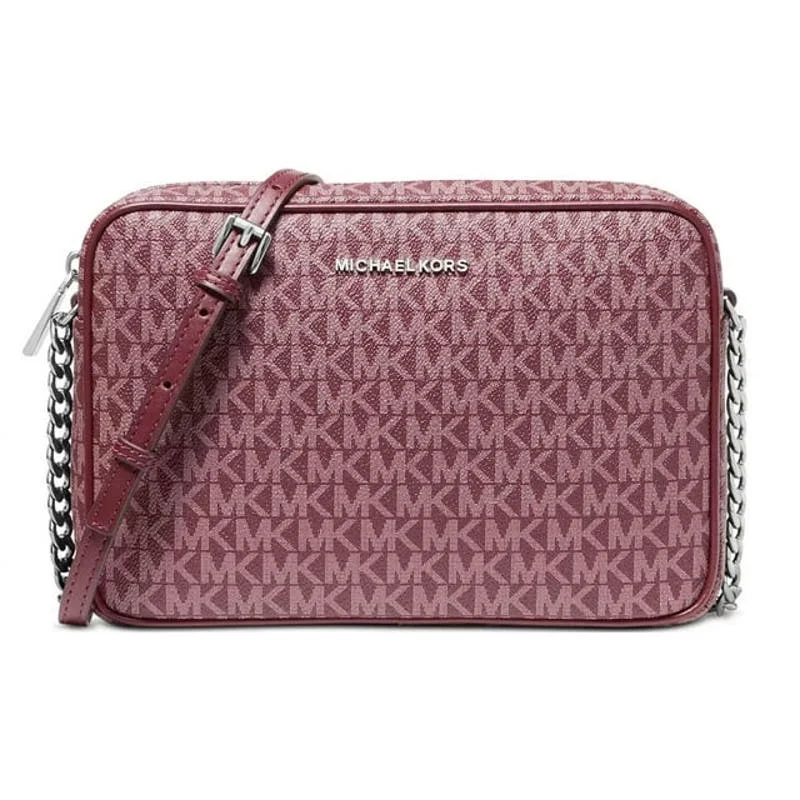 Elegant handle bags with unique, hand-stitched detailing for personalized style -Michael Kors Jet Set Large EW Crossbody Merlot