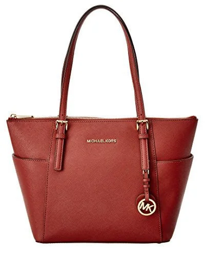 Affordable leather handle bags for women with premium quality and lasting durability -Michael Michael Kors Jet Set Leather Tote