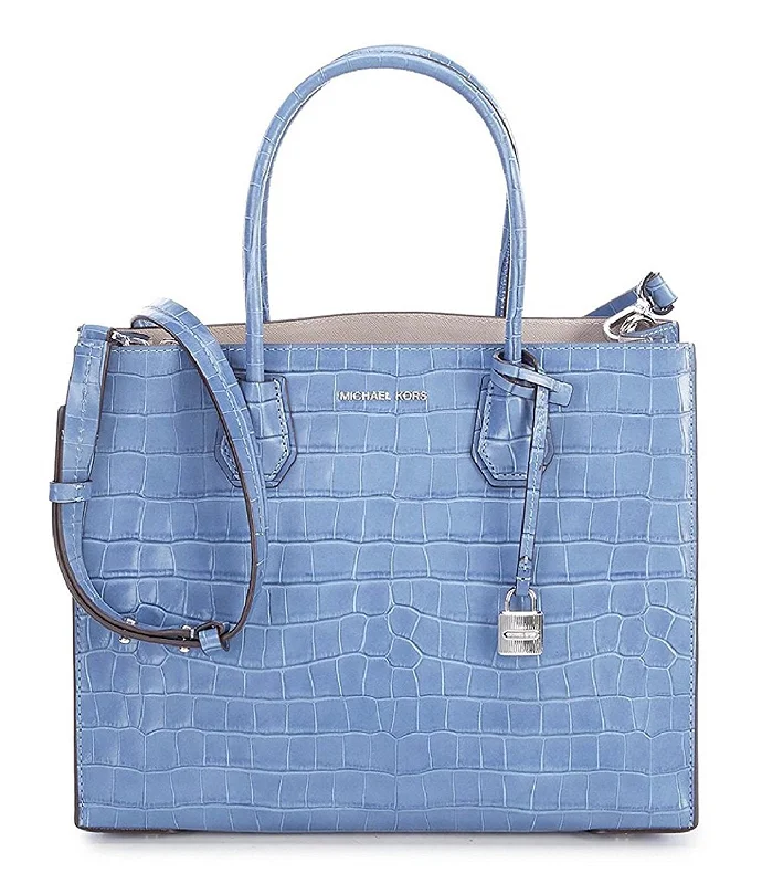 Lightweight handle bags for daily use with soft yet durable fabric materials -MICHAEL Michael Kors Studio Mercer Crocodile-Embossed Convertible Tote