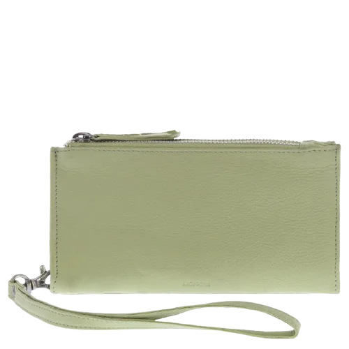 Stylish handle bags with transparent materials for a trendy, modern vibe -MONIQUE LEATHER ZADIE DOUBLE ZIP POUCH