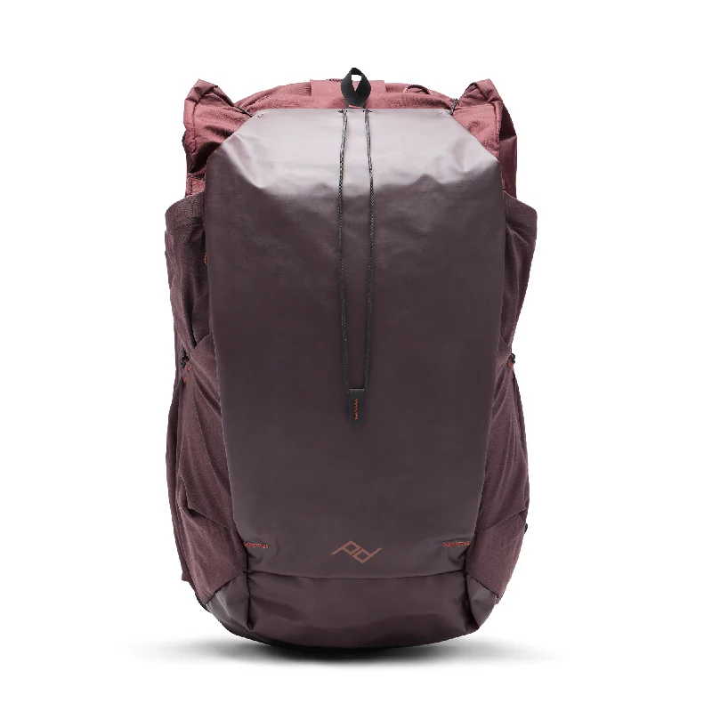 Leather-Strap Backpack for Durable-Peak Design Outdoor Backpack 45L - Eclipse