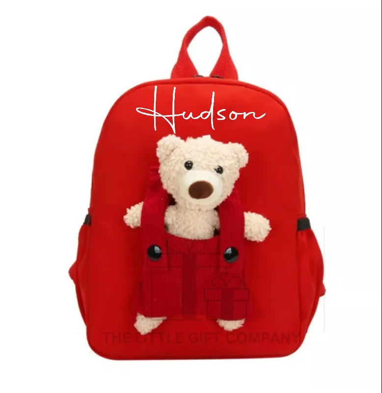 Backpack for Runners-Personalised Children's Teddy Backpack Bag