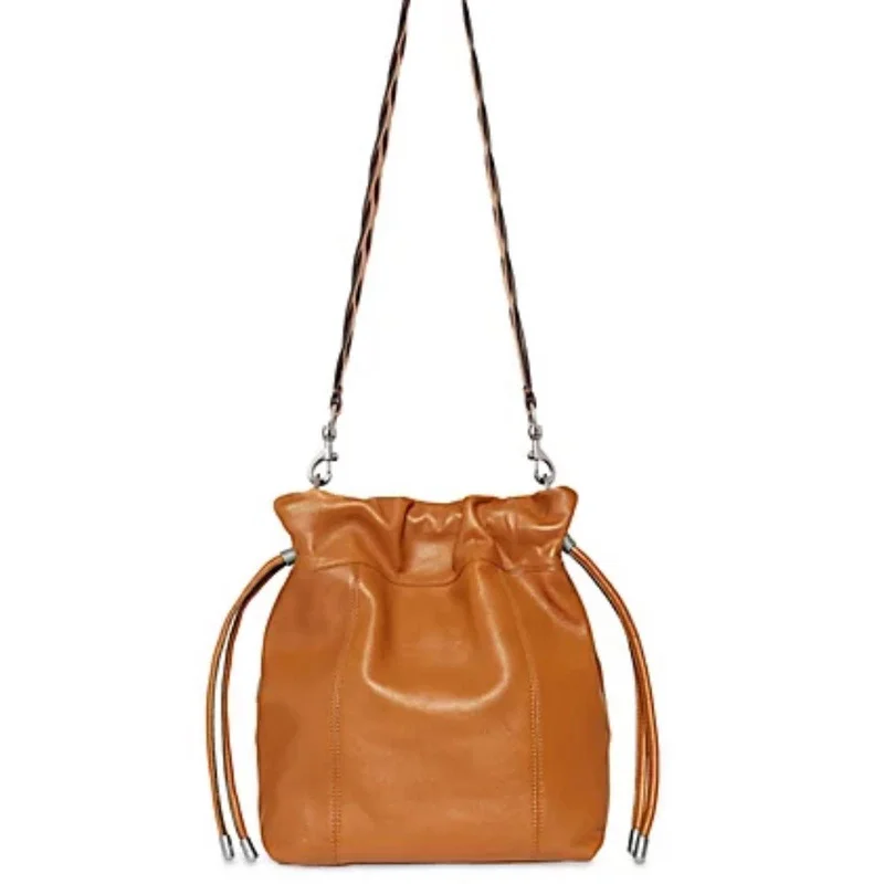 Versatile handle bags with removable and adjustable straps for multiple wearing styles -Rebecca Minkoff Caramel Brown Pebbled Leather Shoulder Bag w/ Gold Hardware