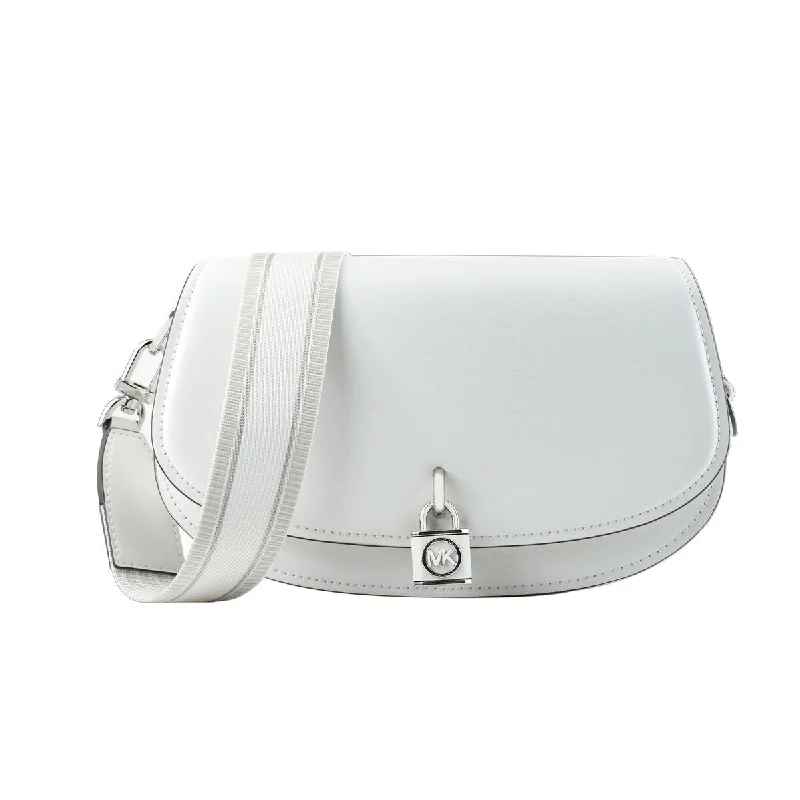 Elegant handle bags with quilted patterns for a fashionable and textured appearance -Michael Kors Mila White Shoulder Crossbody Bag Leather