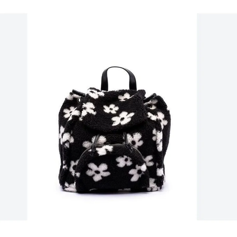 Best handle bags for business professionals with laptop space and design -SKINNY DIP LONDON Women's Black & White "Scarlett" Small Flower Borg Backpack