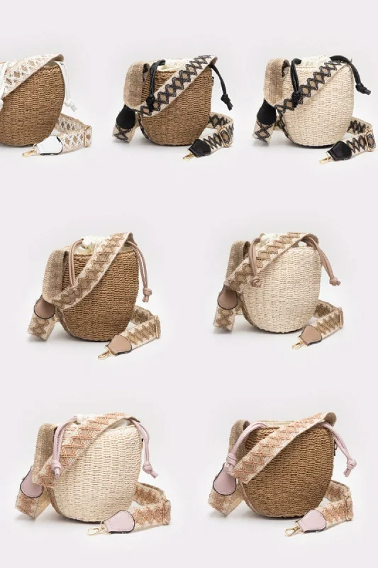 Comfortable handle bags with padded straps for long-day use and style -TG10621 Shaina Rattan Bucket Bag