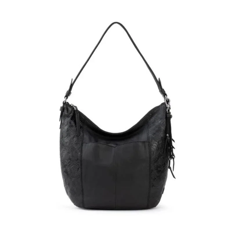 Handle bags with a minimalist design for women who prefer simple, elegant style -The Sak Sequoia Embossed Leather Hobo Bag Black