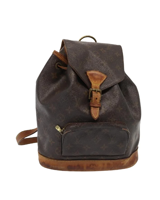 Backpack for Festival Goers-Monogram Canvas Backpack with Adjustable Shoulder Straps