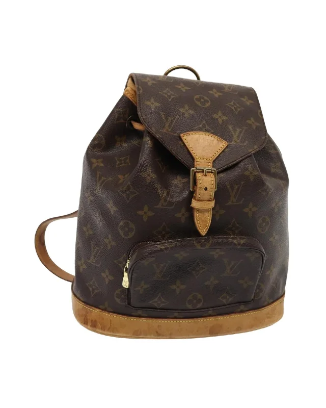 Backpack for Shoppers-Monogram Canvas Montsouris Backpack with Shoulder Straps