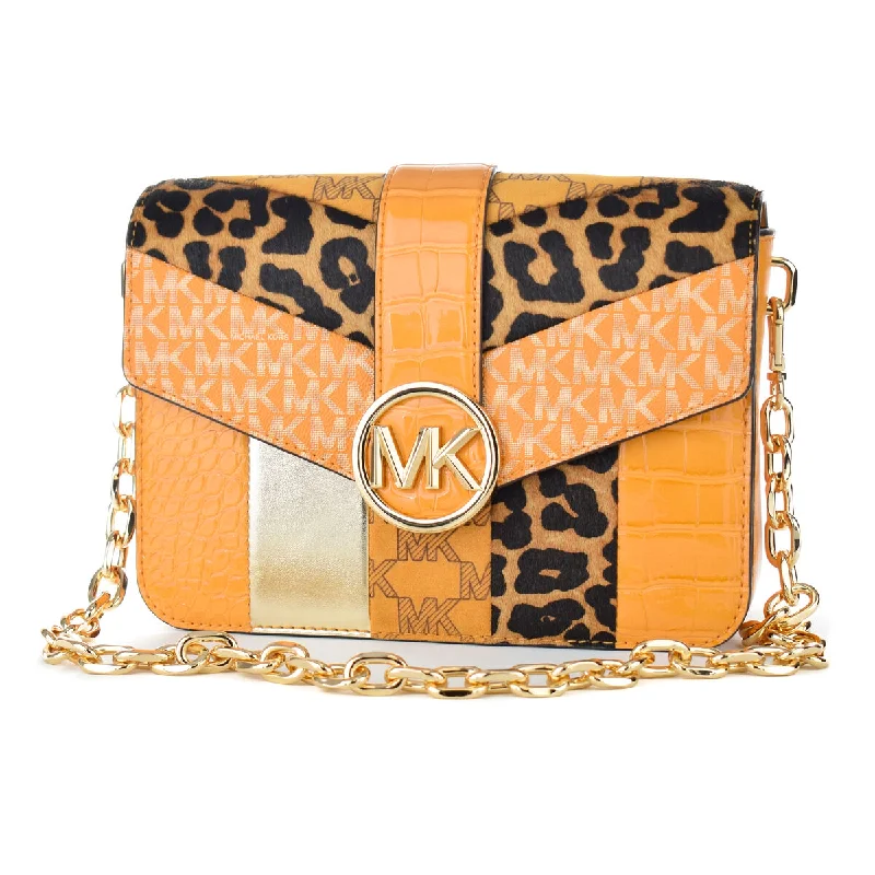 Stylish handle bags for casual outings with adjustable handles for versatility -Michael Kors Chain Shoulder Bag Yello Multi Animal