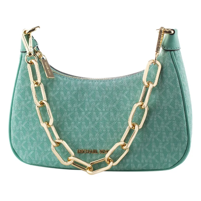 Soft suede handle bags for women with sophisticated textures and premium feel -Michael Kors 35S2G4CU1B-SEAFOAM Blue Leather Shoulder Bag