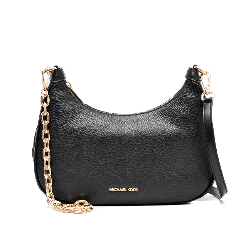 Handle bags with multiple inner compartments for organized storage and easy access -Michael Kors Cora Chain Shoulder Crossbody Bag Black